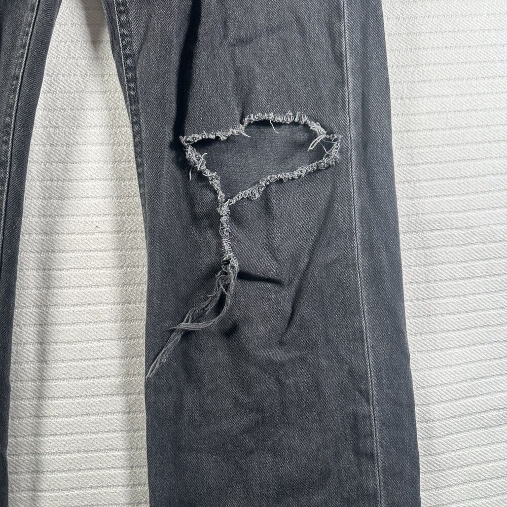 Aeropostale 90's Baggy Black Wash Button Fly Distressed Denim Jeans Size 0 - Picture 6 of 15